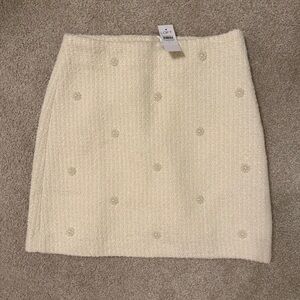 LOFT Textured Cream Mini Skirt